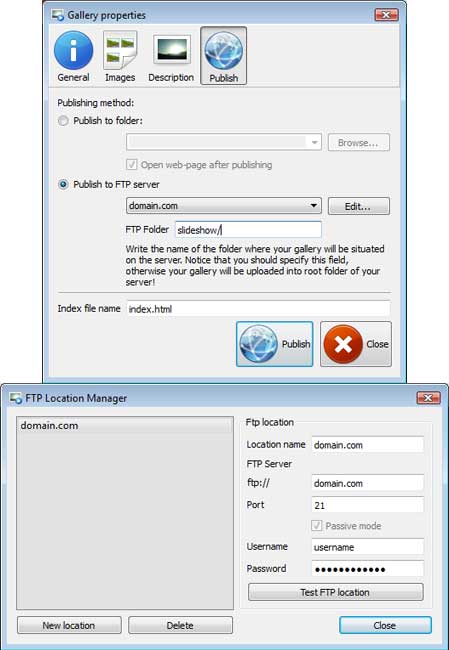 Publish to FTP : xml flash free download